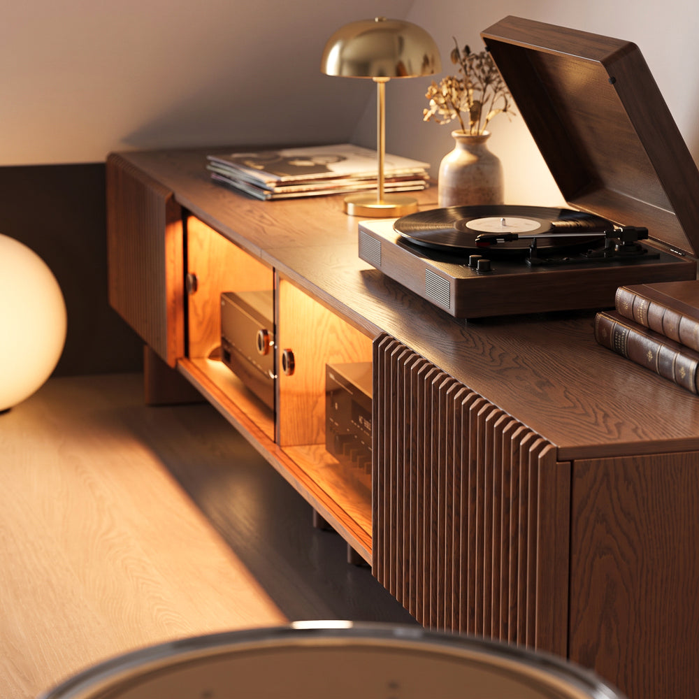 Valmere Mid-Century Fluted Media Console