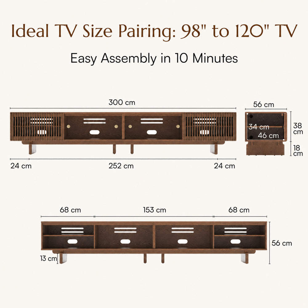 Valmere Mid-Century Fluted Media Console