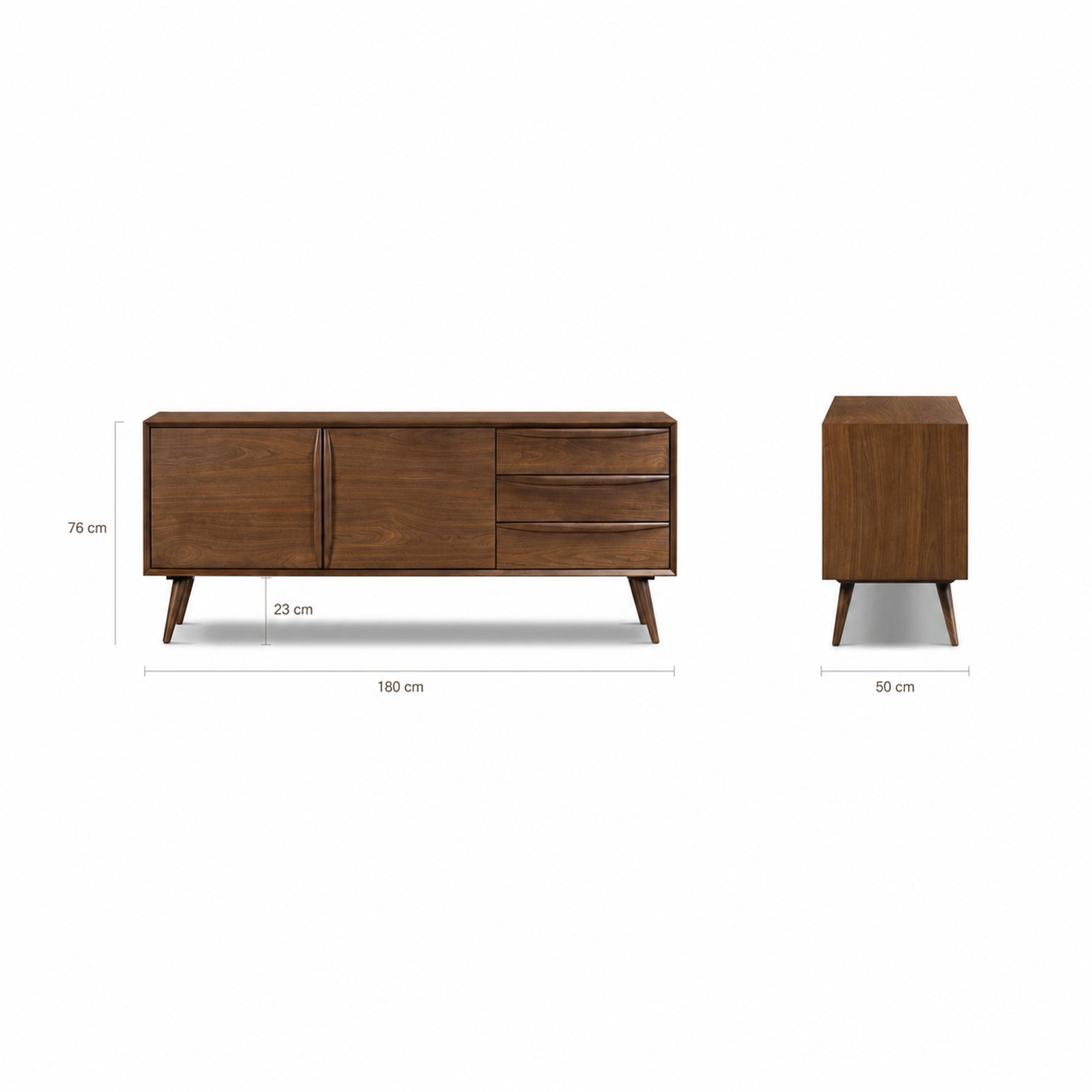 Cura 180 cm Walnut Sideboard