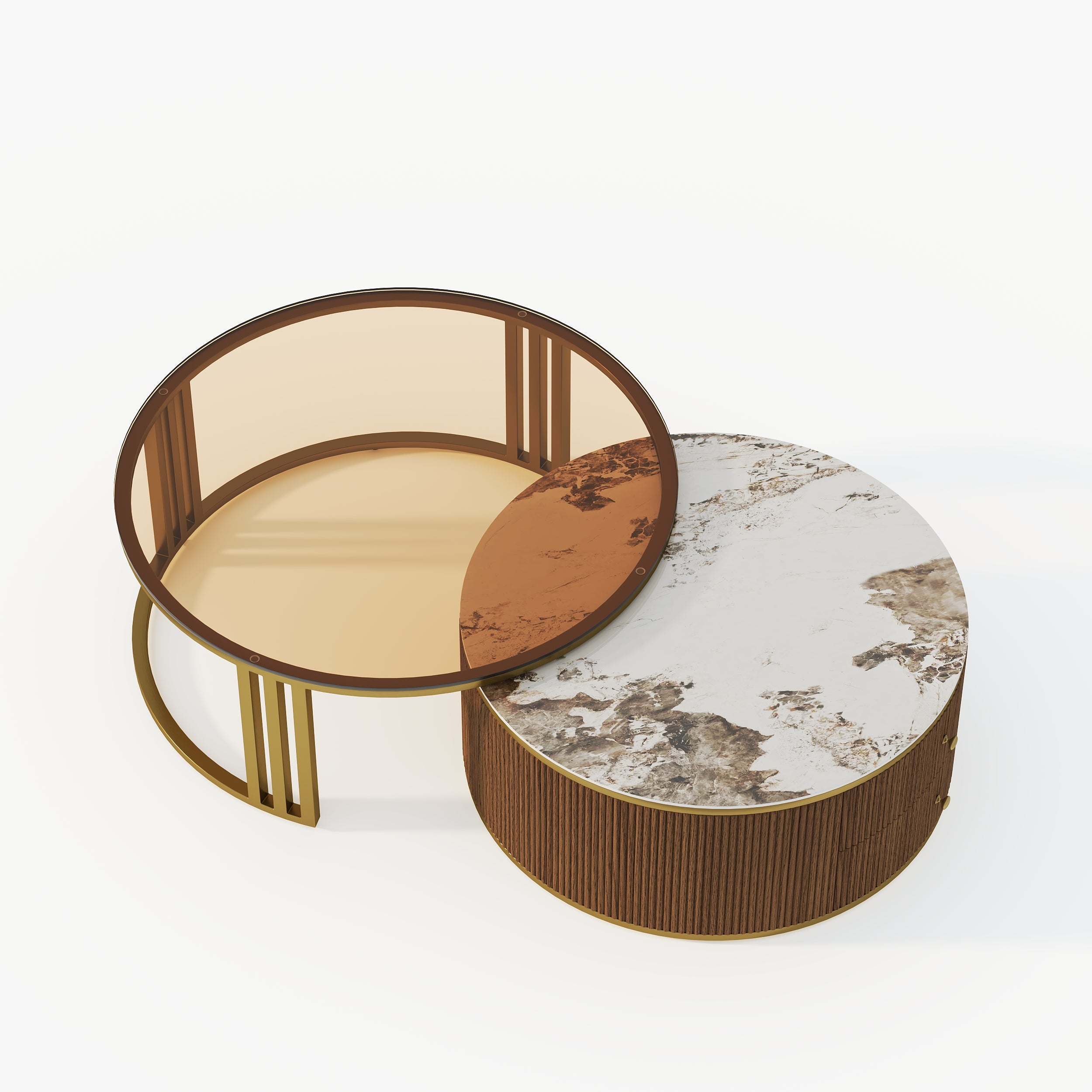 Auro Sintered Stone Fluted TV Console