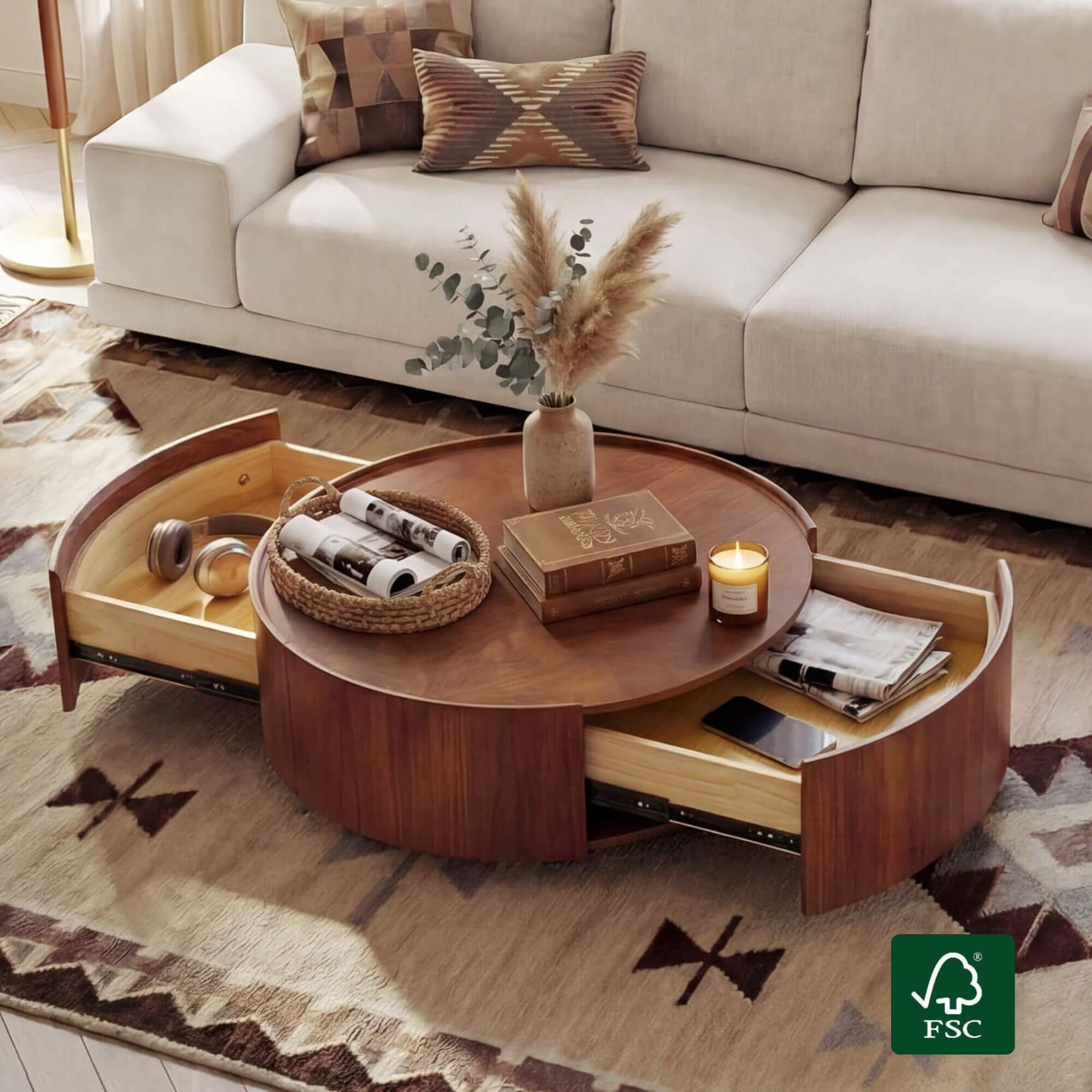 Virelle Round Storage Coffee Table