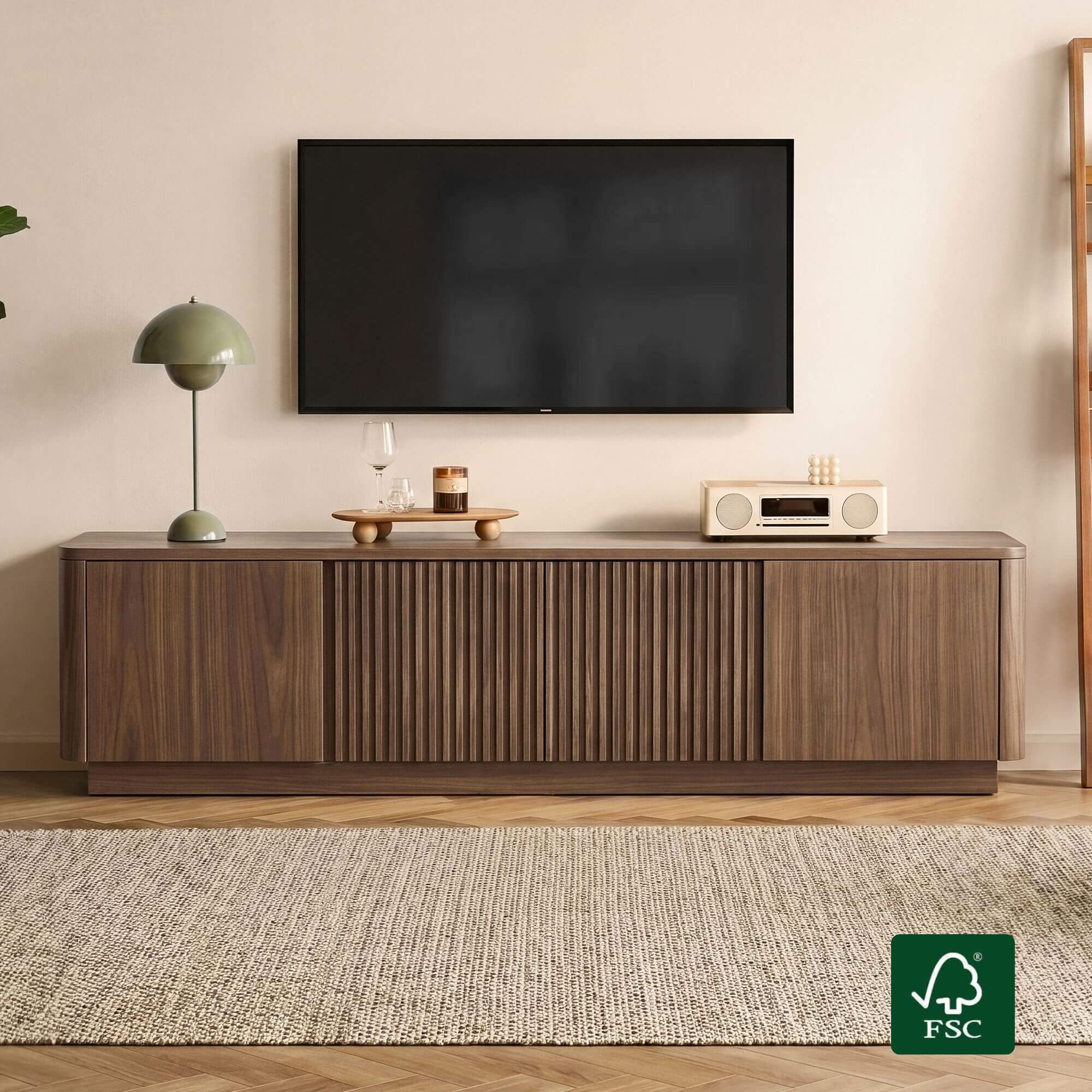 Corvina 200 cm Fluted TV Stand