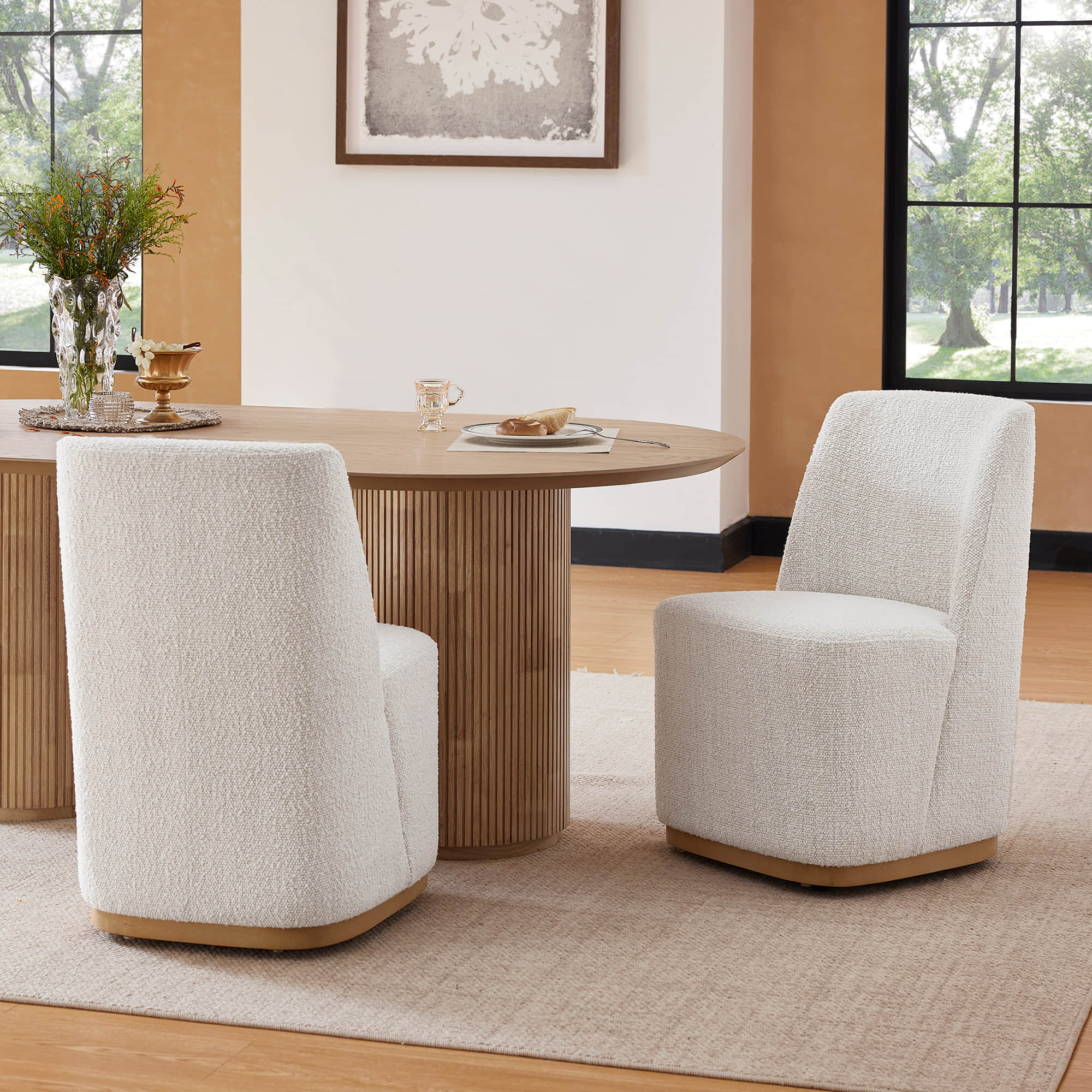 Corvina Oval Fluted Dining Table