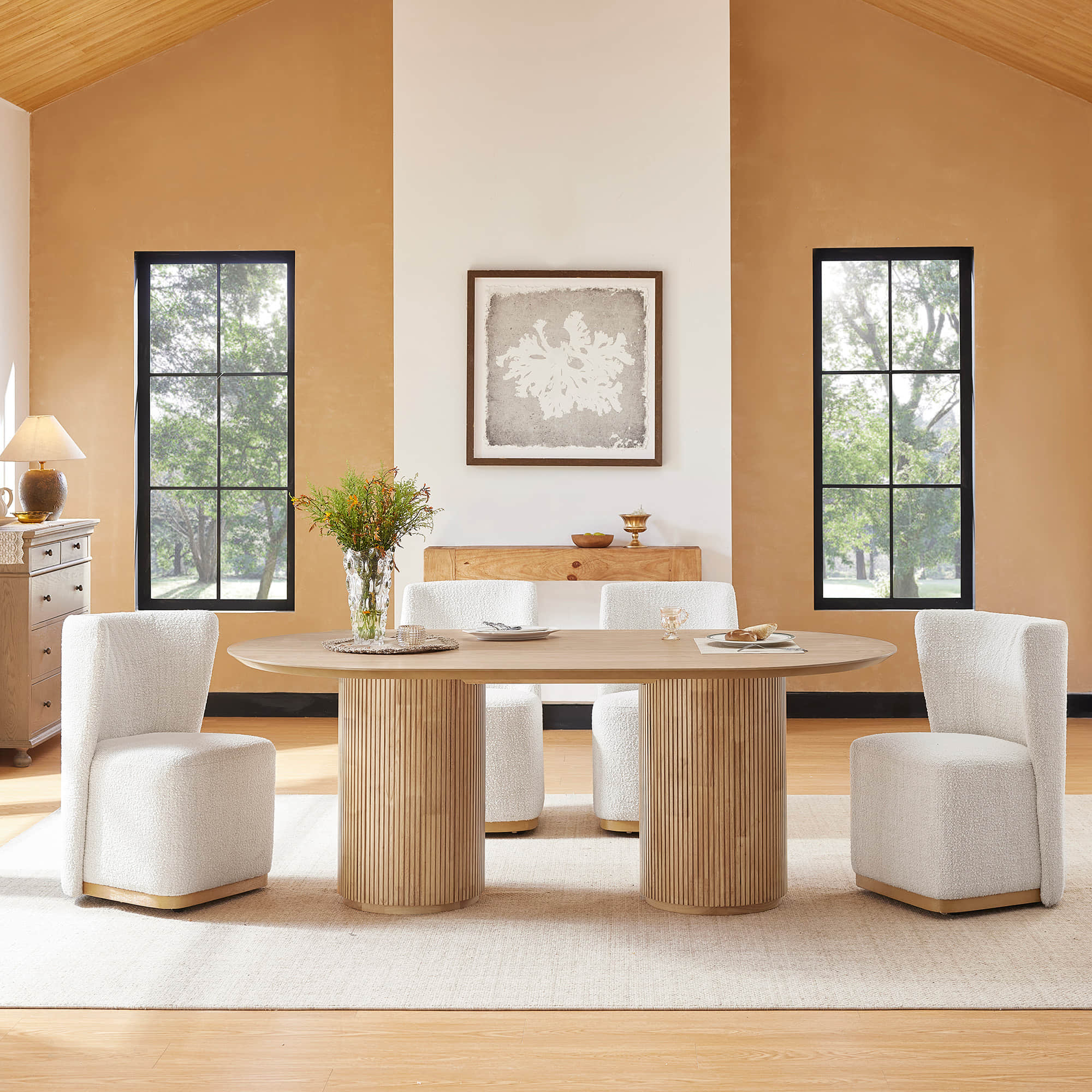 Corvina Oval Fluted Dining Table