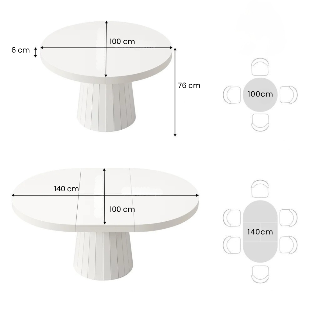 Aira Japandi Extendable Dining Table