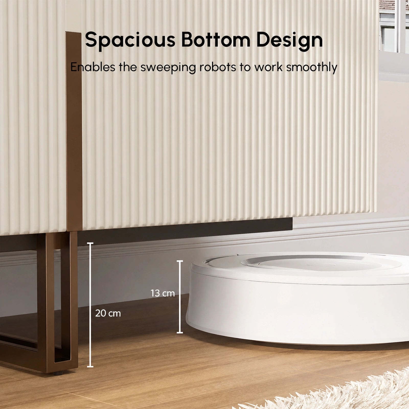 Auro Sintered Stone Fluted TV Console