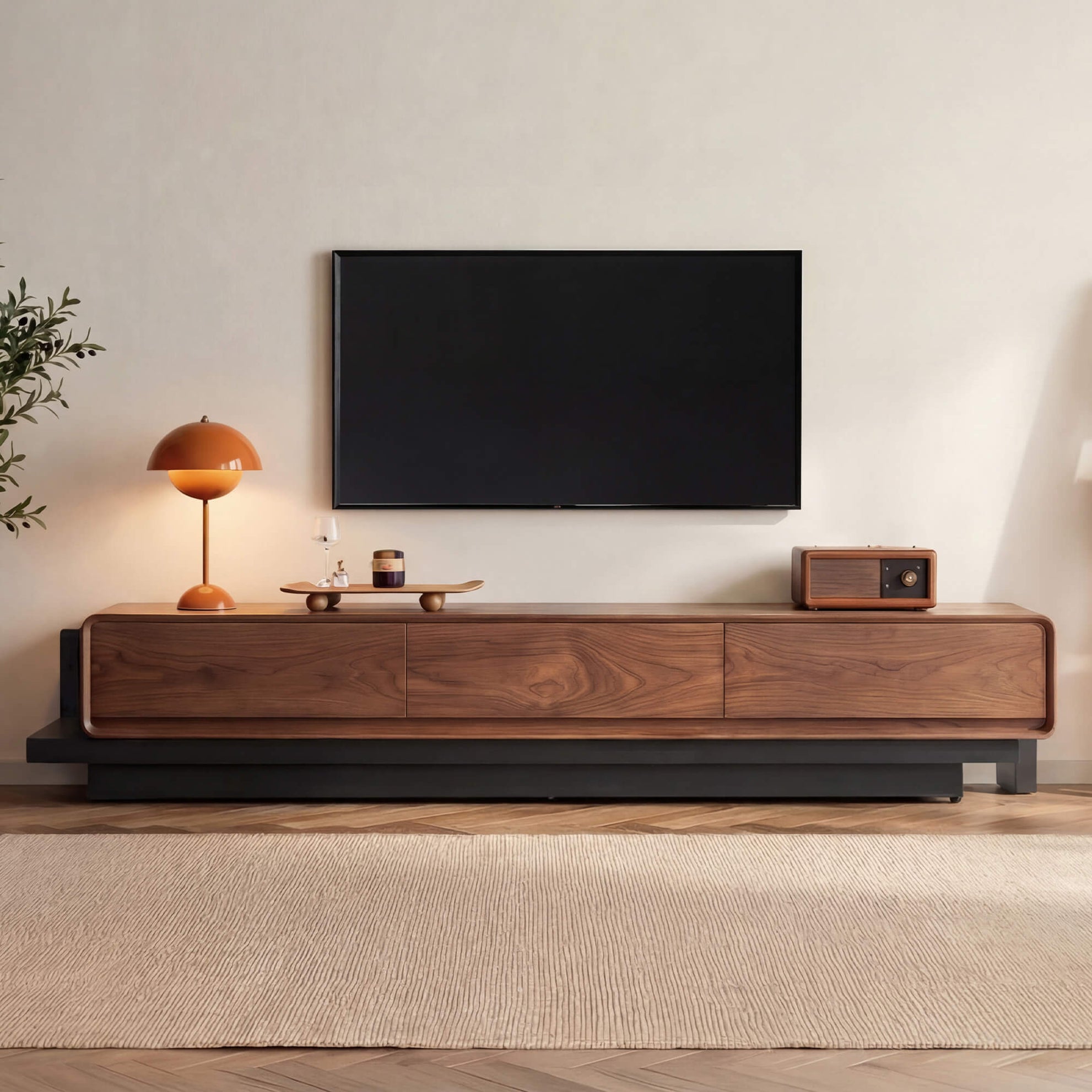 VERSONA Large-Capacity Solid Wood TV Media Console