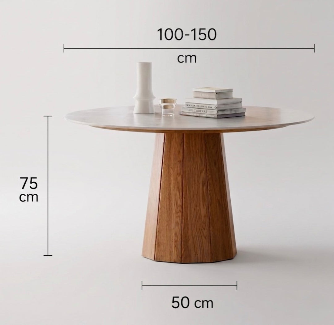 Yori Japandi Round Sintered Stone Dining Table - Exclusivia