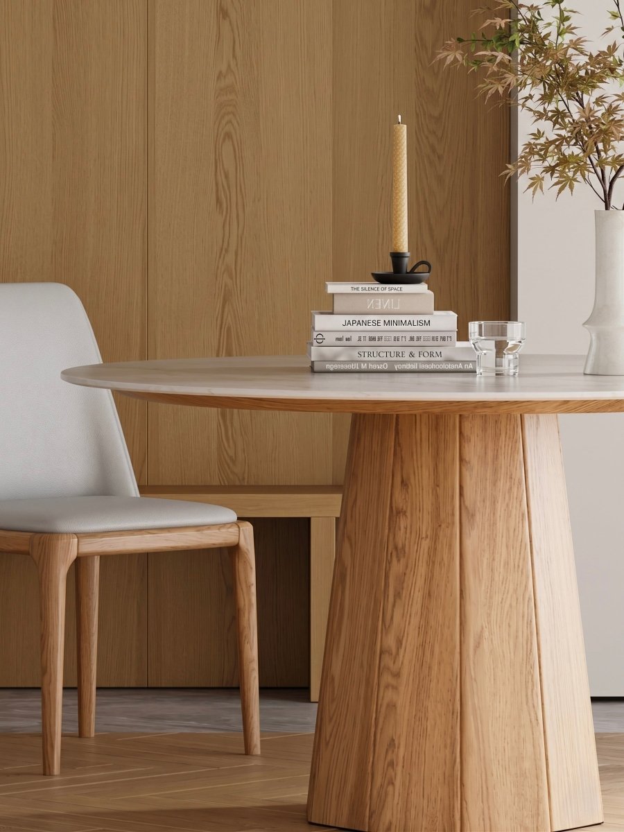 Yori Japandi Round Sintered Stone Dining Table - Exclusivia