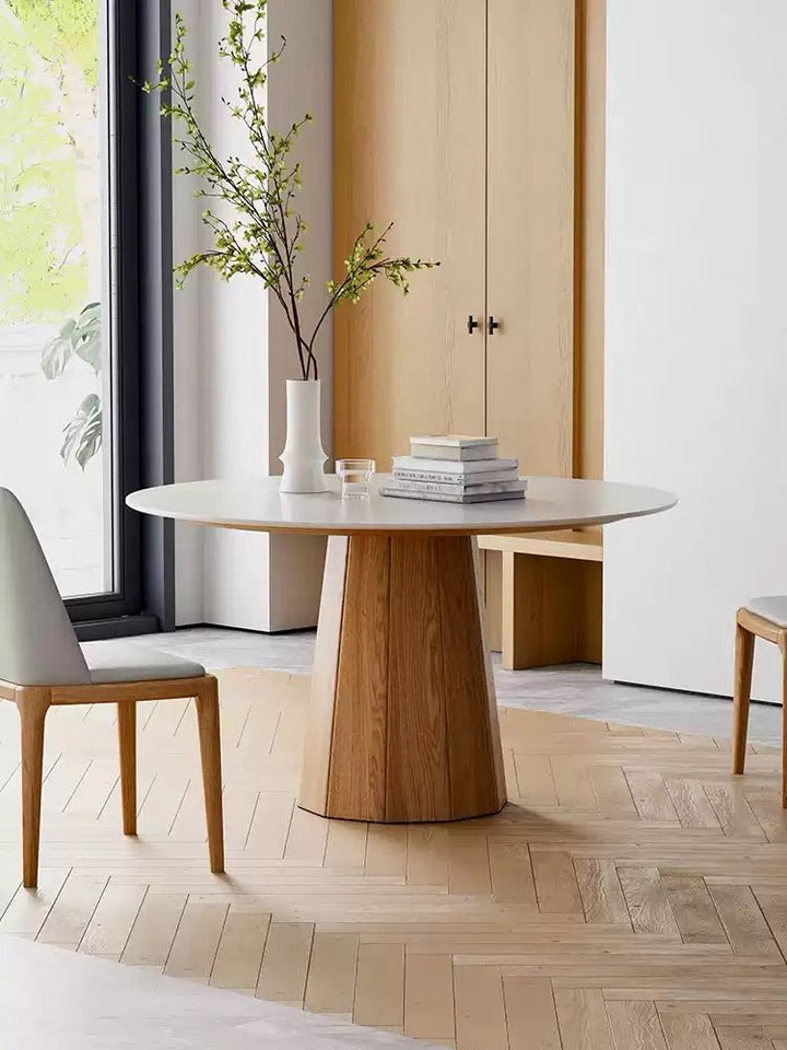Yori Japandi Round Sintered Stone Dining Table - Exclusivia