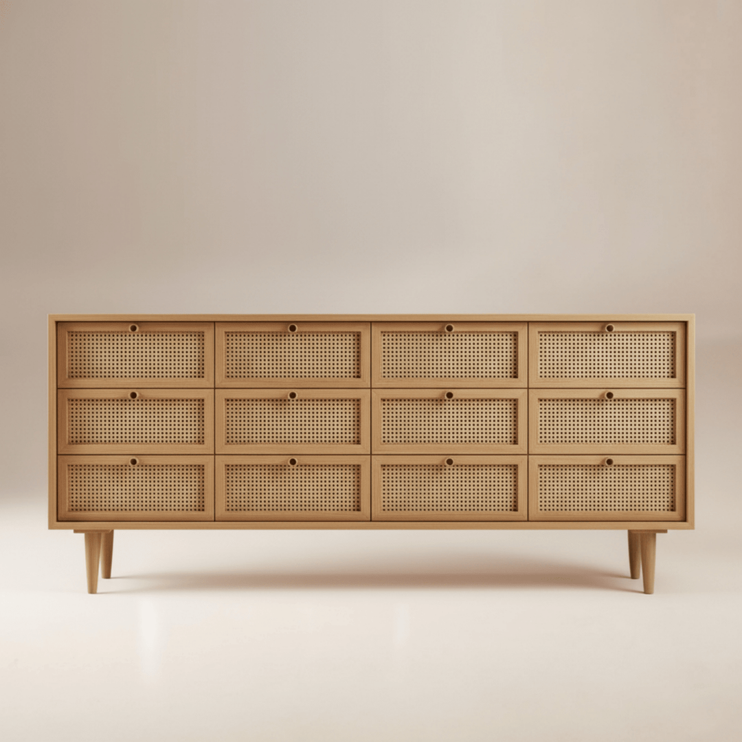 ZON Rattan Drawers Sideboard Cabinet - Exclusivia