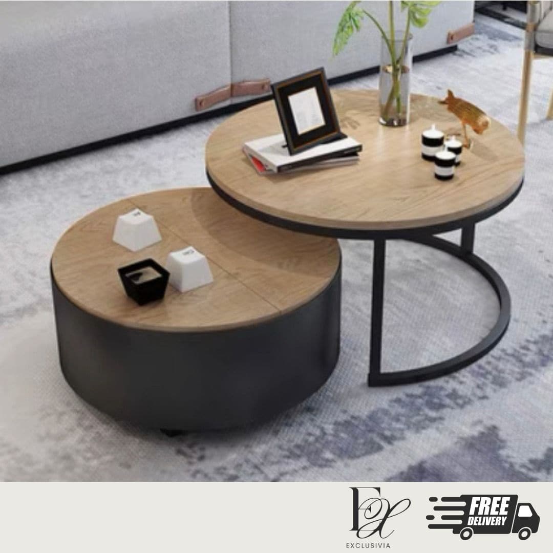 Modern Round Coffee Tables - Luxury Nesting Coffee Table Set