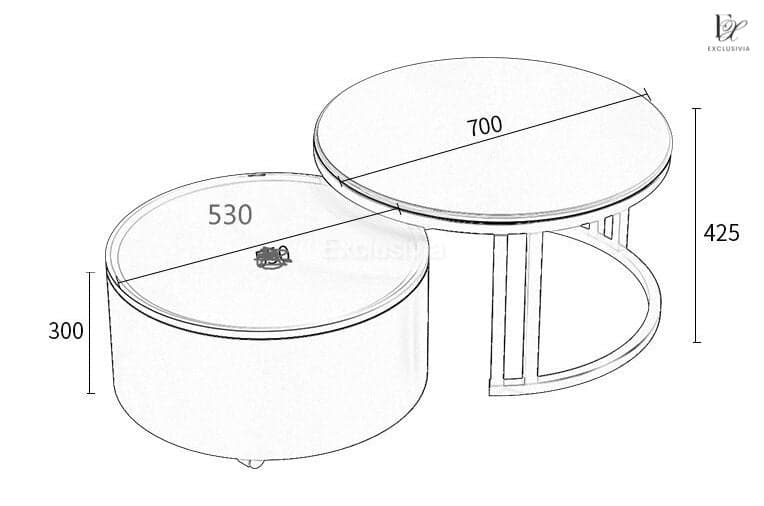 ARIA Round Nesting Coffee Tables - Exclusivia