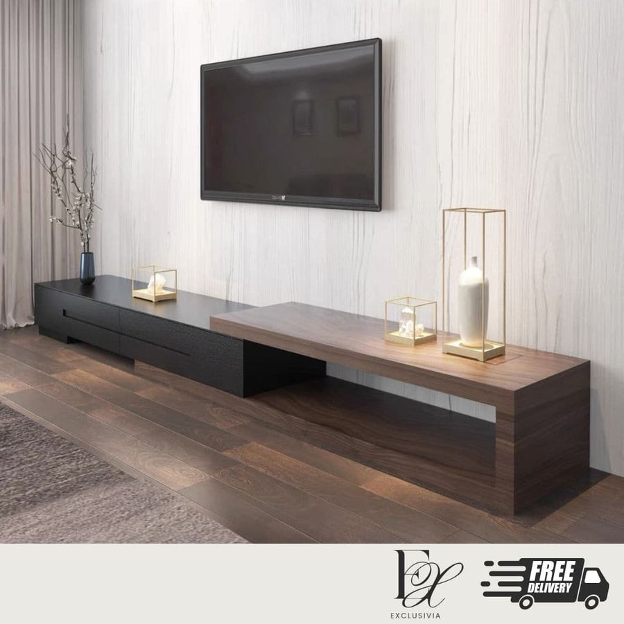 ATLAS Wood TV Console Shelf Minimalist - Exclusivia