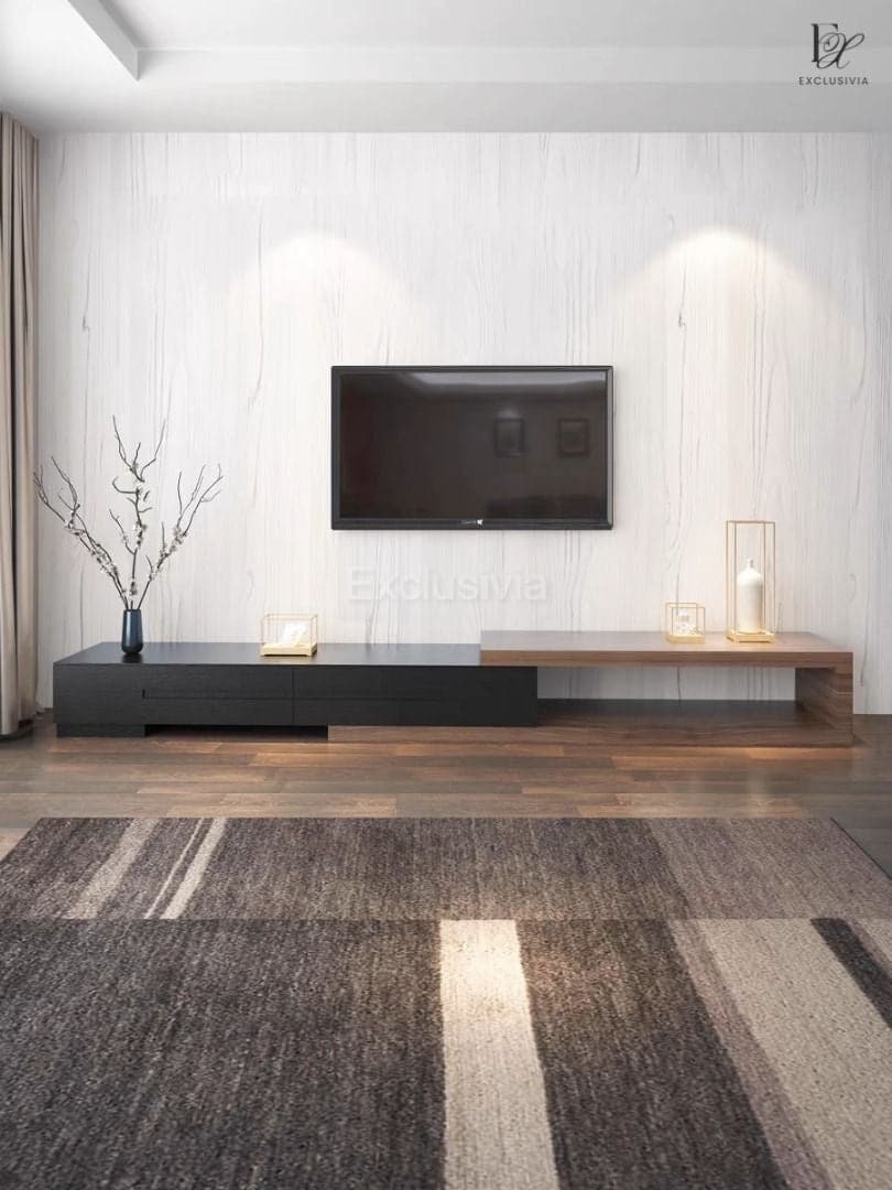 ATLAS Wood TV Console Shelf Minimalist - Exclusivia