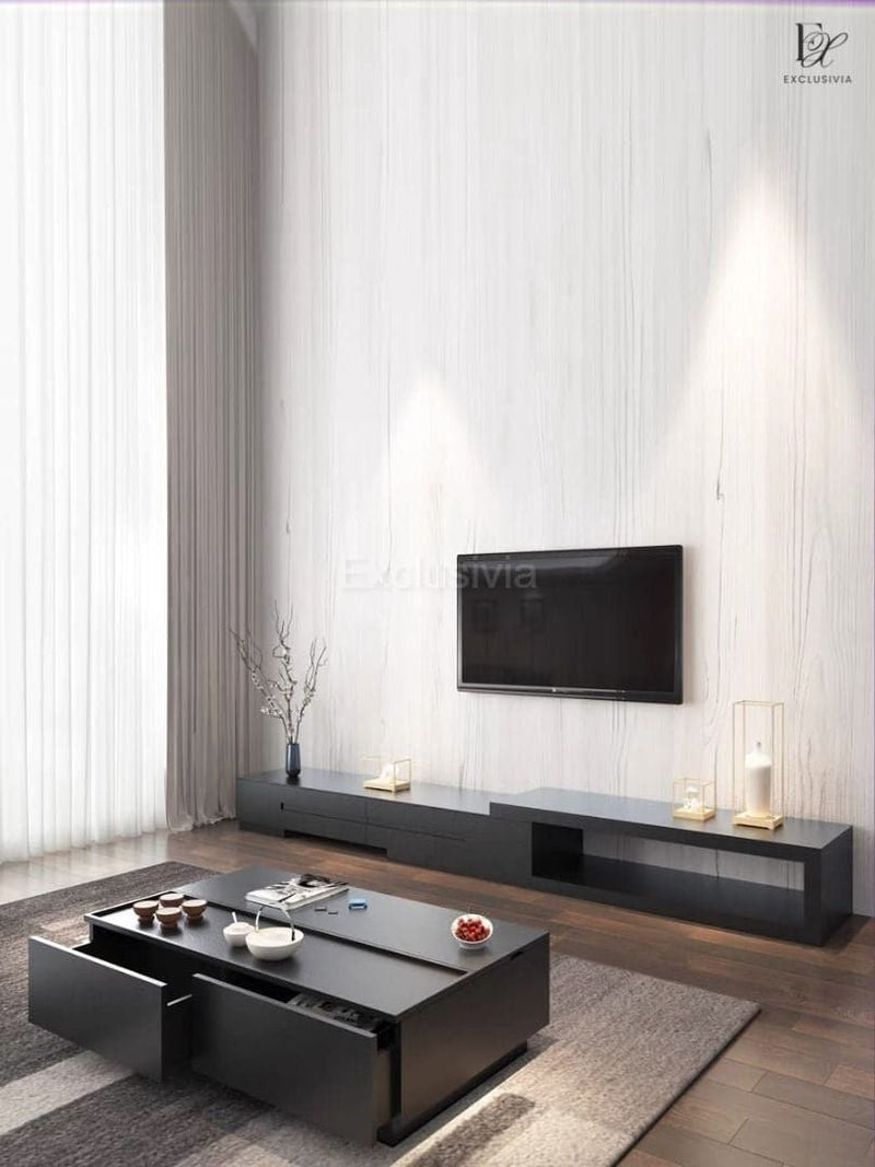 ATLAS Wood TV Console Shelf Minimalist - Exclusivia