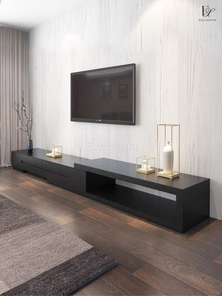 ATLAS Wood TV Console Shelf Minimalist - Exclusivia