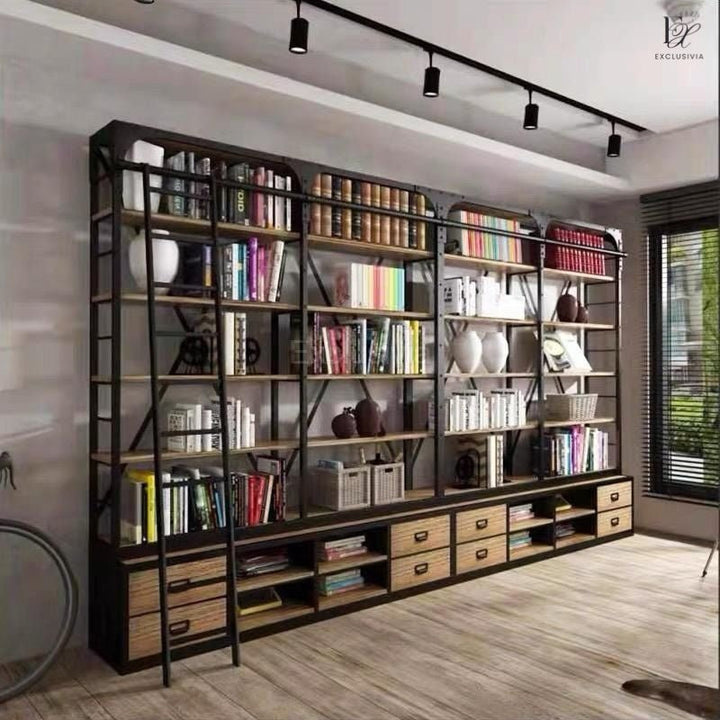AURORA Industrial Metal Library Shelf - Exclusivia