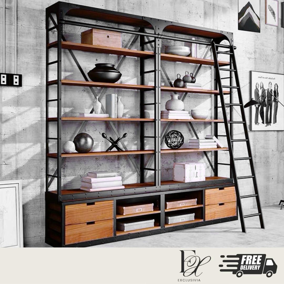 AURORA Industrial Metal Library Shelf - Exclusivia