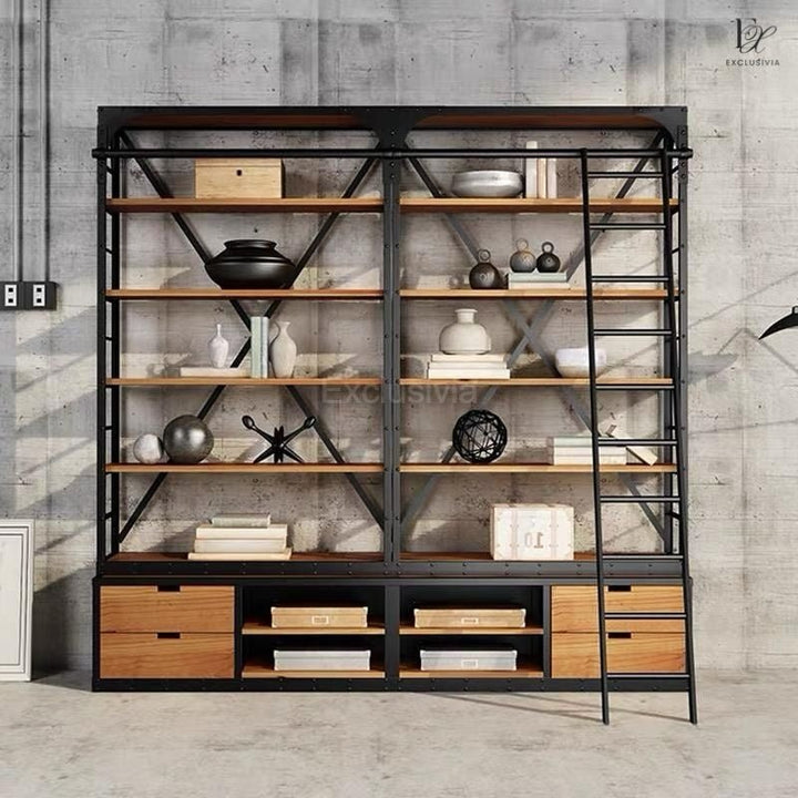 AURORA Industrial Metal Library Shelf - Exclusivia