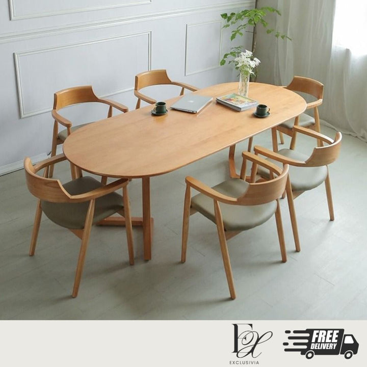 AVERY Scandinavian Solid Wood Dining Table - Exclusivia