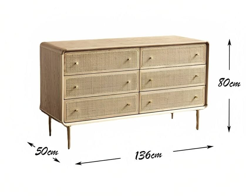 BEATRIX Rattan Drawers Sideboard Console - Exclusivia