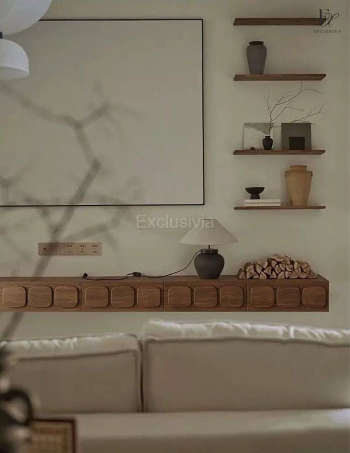 BOSSQUE Rustic Floating TV Console - Exclusivia