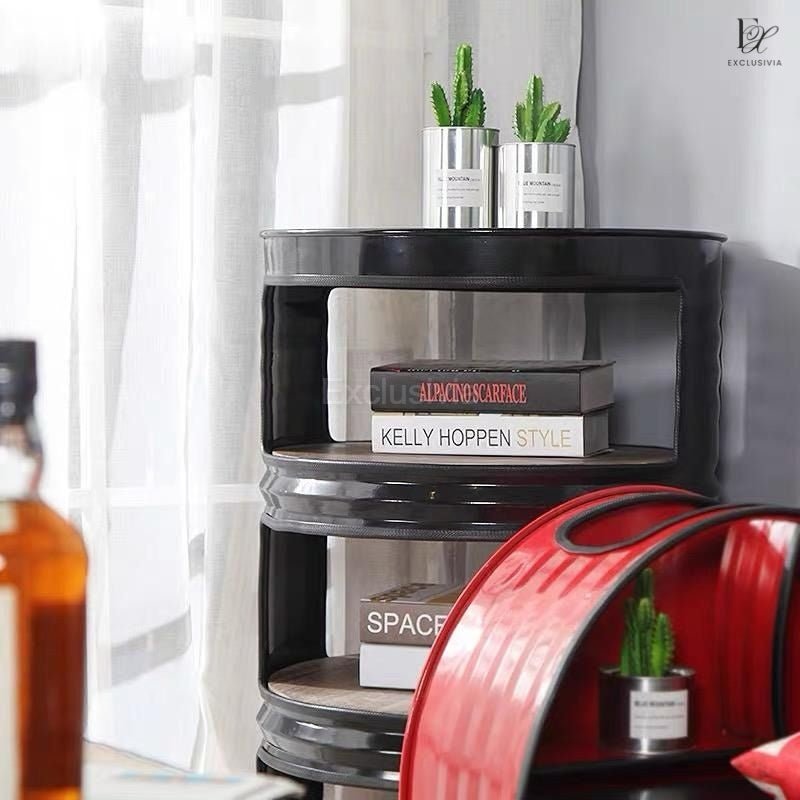 BULLSEYE Industrial Metal Barrel Shelf - Exclusivia