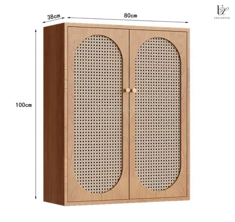 CLYDE Modern Rattan Shoe Cabinet - Exclusivia