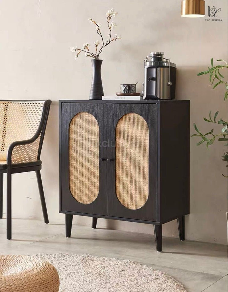 COMOS Rustic Rattan Sideboard Cabinet - Exclusivia