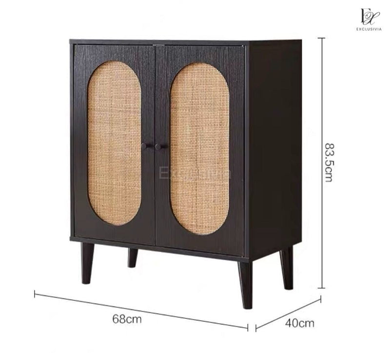 COMOS Rustic Rattan Sideboard Cabinet - Exclusivia