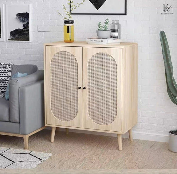 COMOS Rustic Rattan Sideboard Cabinet - Exclusivia