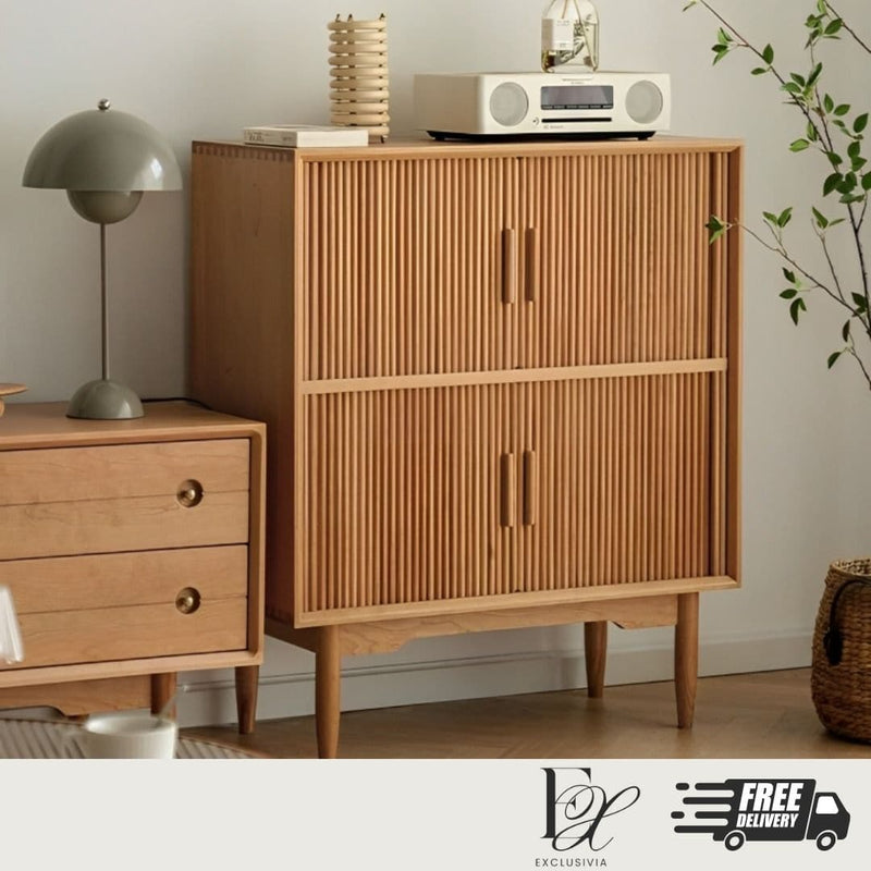 EDITH Cabinet Cupboard Wooden Fluted-Panel - Exclusivia