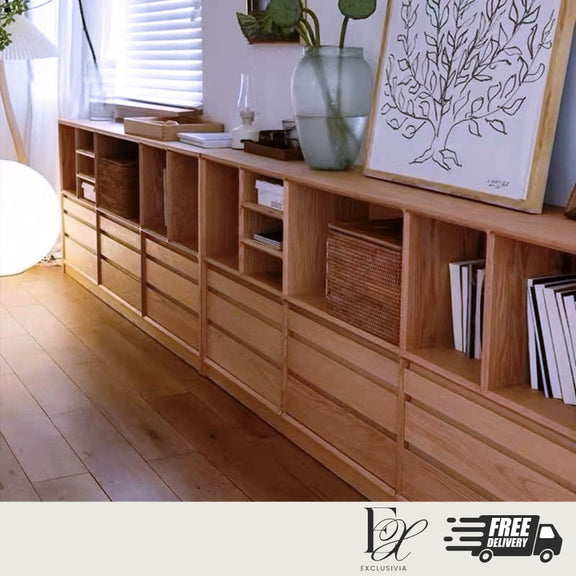 ELI Japandi Solid Wood Display Shelf - Exclusivia