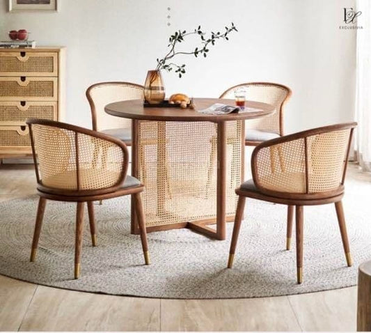 ELLA Dining Table Rattan Round - Exclusivia