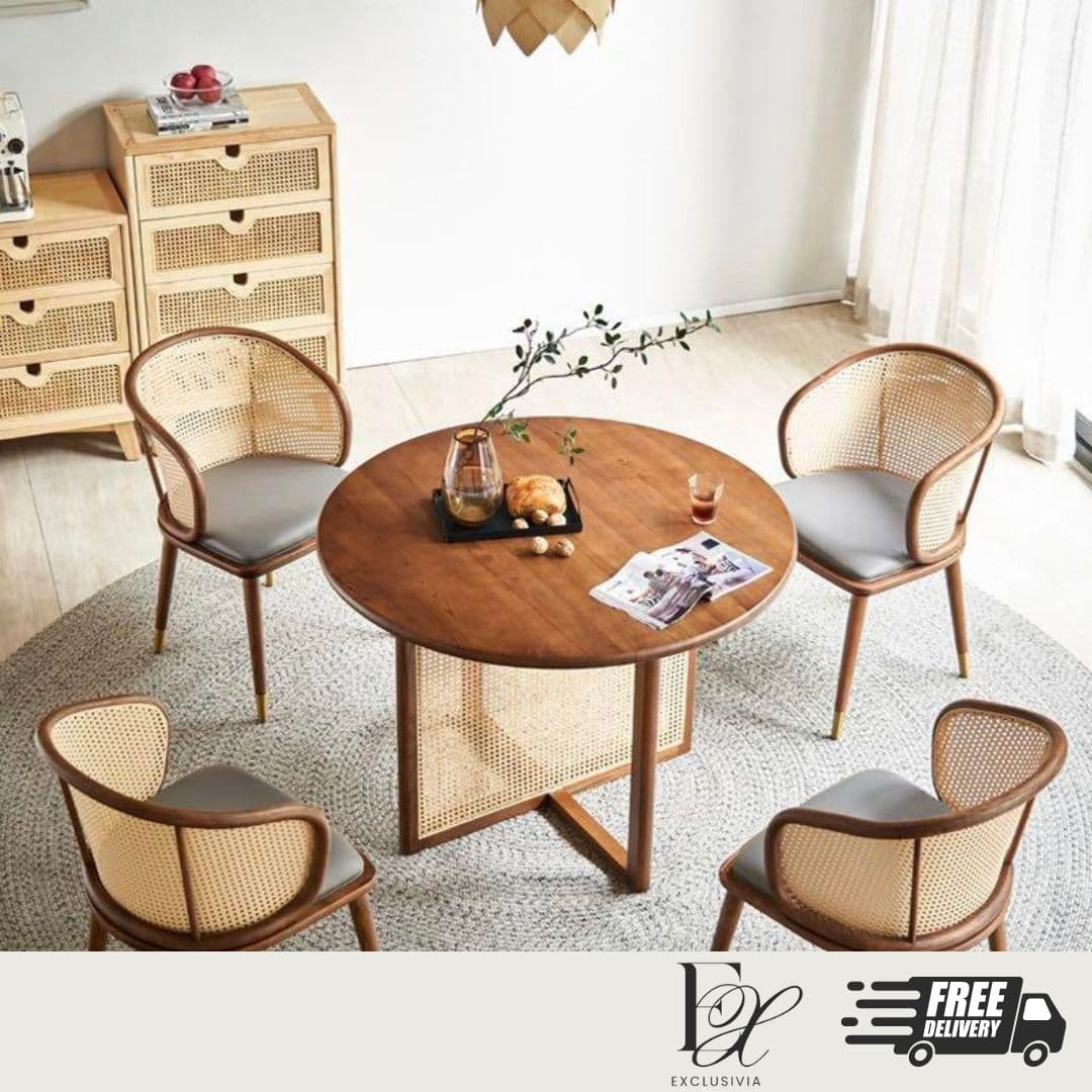 ELLA Dining Table Rattan Round - Exclusivia