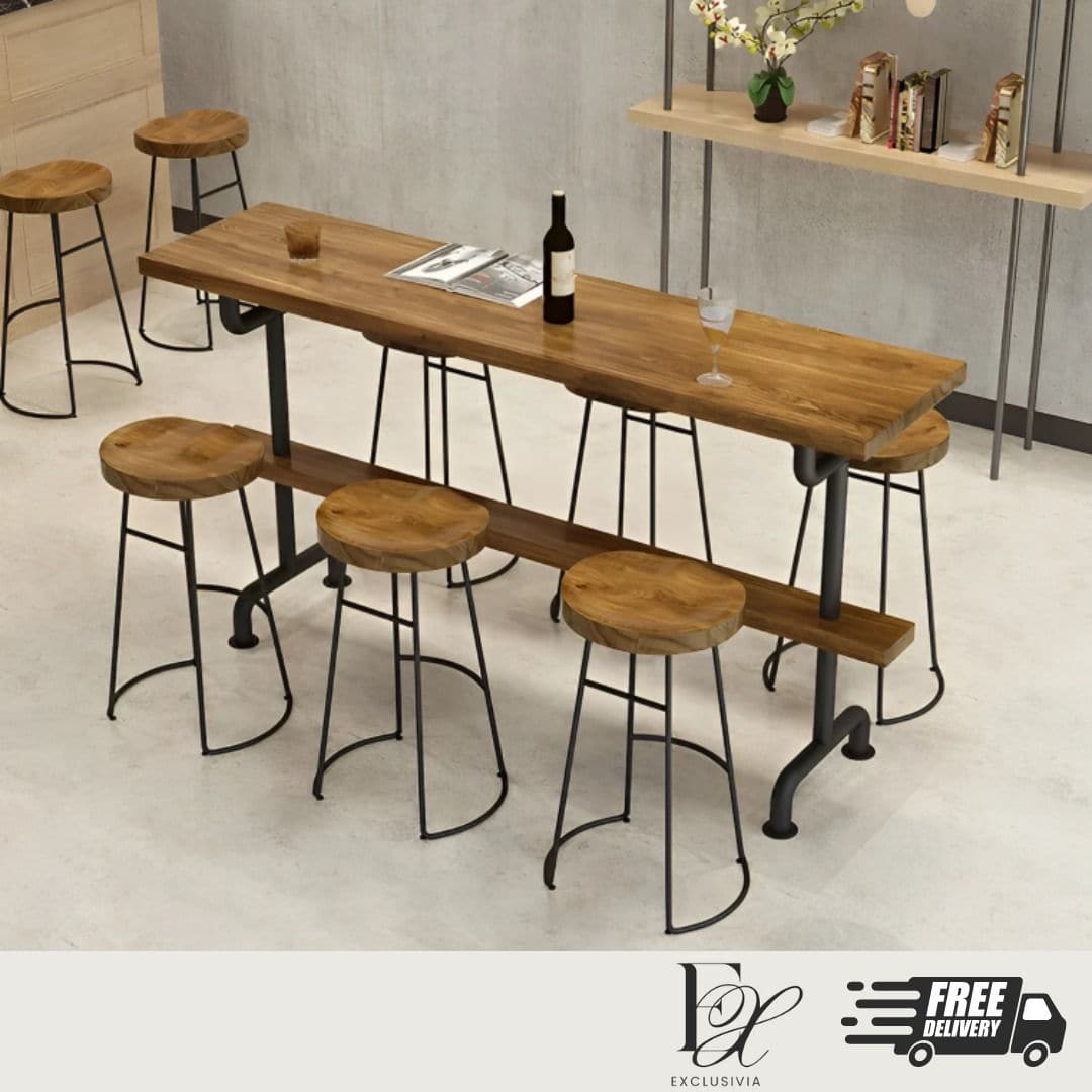 ELYSE Wooden Bar Table Chair - Exclusivia