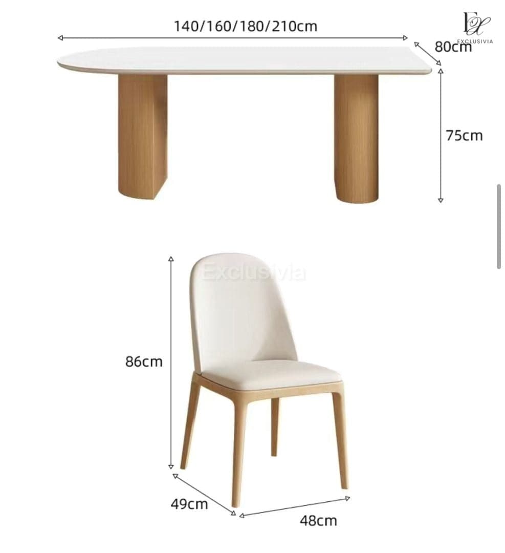 EOQE Dining Table Japandi Solid Wood - Exclusivia