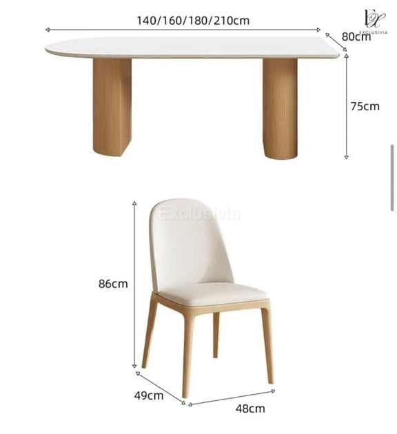 EOQE Dining Table Japandi Solid Wood - Exclusivia