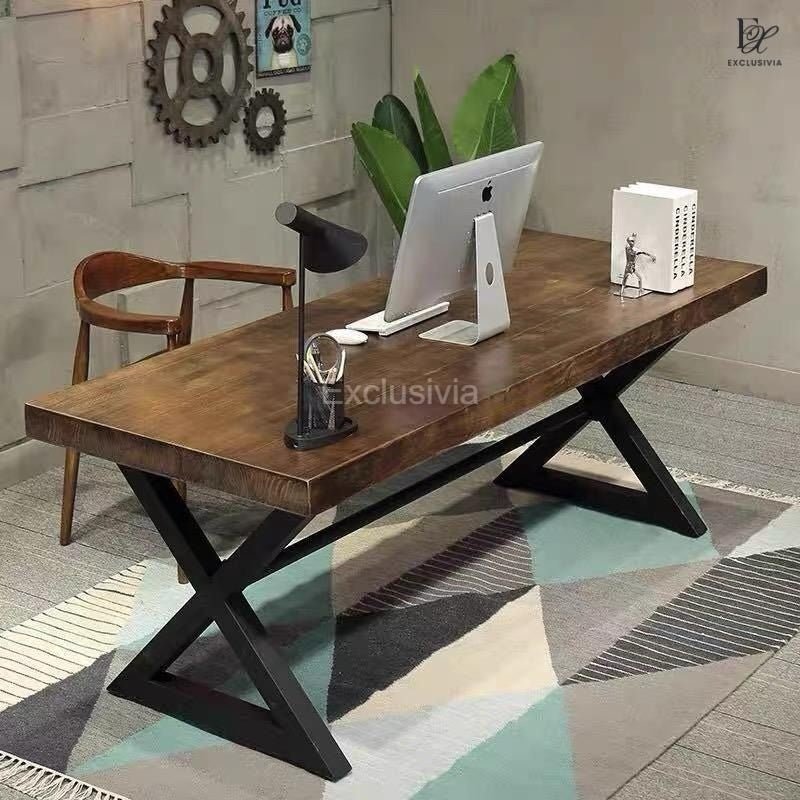 ESSENTIAL Industrial Solid Wood Dining Table - Exclusivia