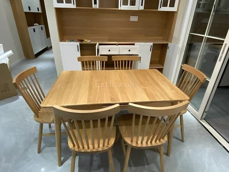 Extendable Wooden Dining Table Set - Exclusivia