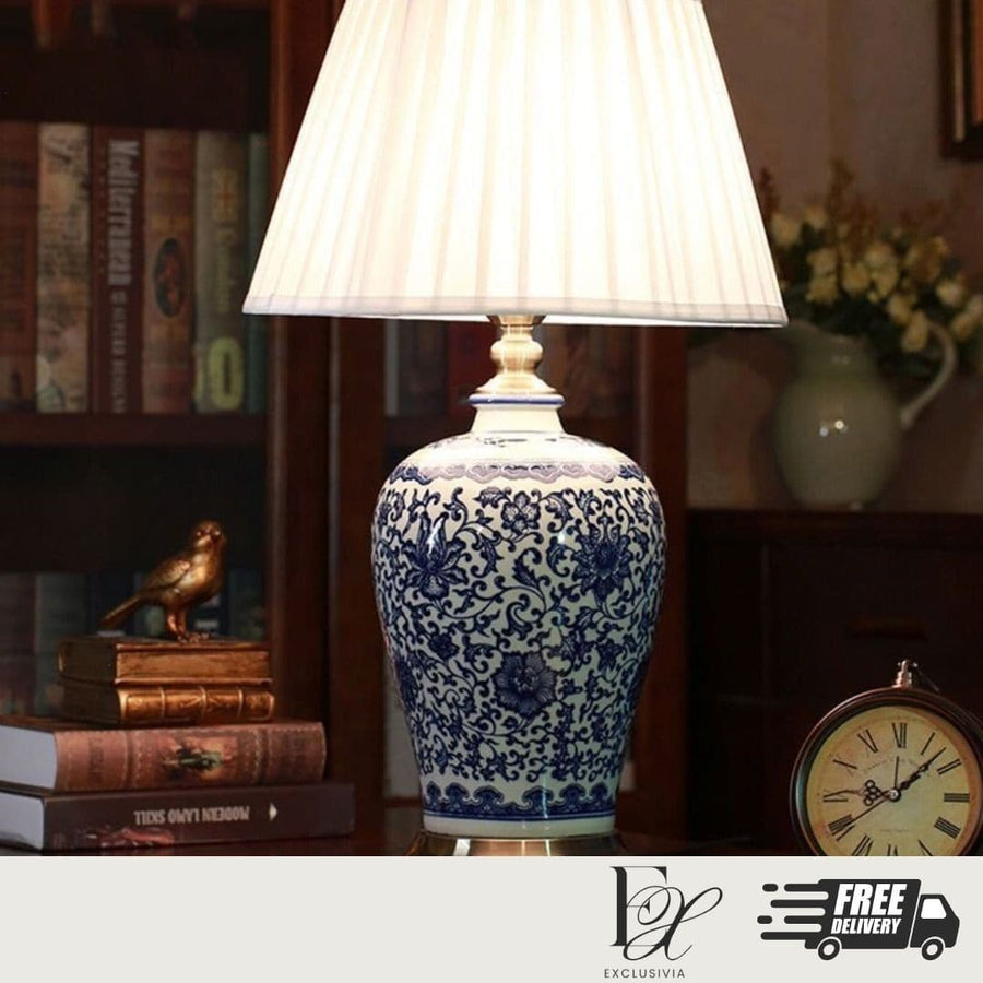 FLORY Blue Oriental Table Lamp - Exclusivia