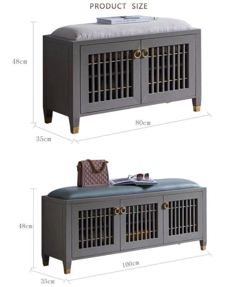 FOY Shoe Cabinet Rack Bench Wooden - Exclusivia