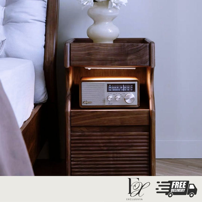 GAVIN Solid Wood Bedside Table - Exclusivia