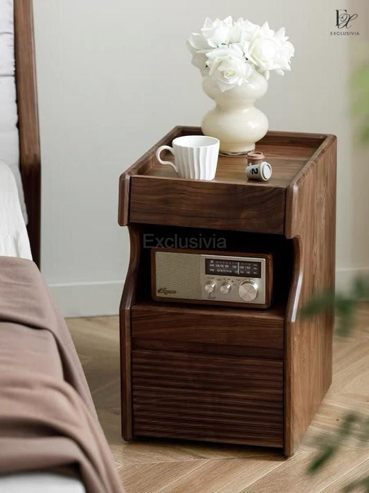 GAVIN Solid Wood Bedside Table - Exclusivia