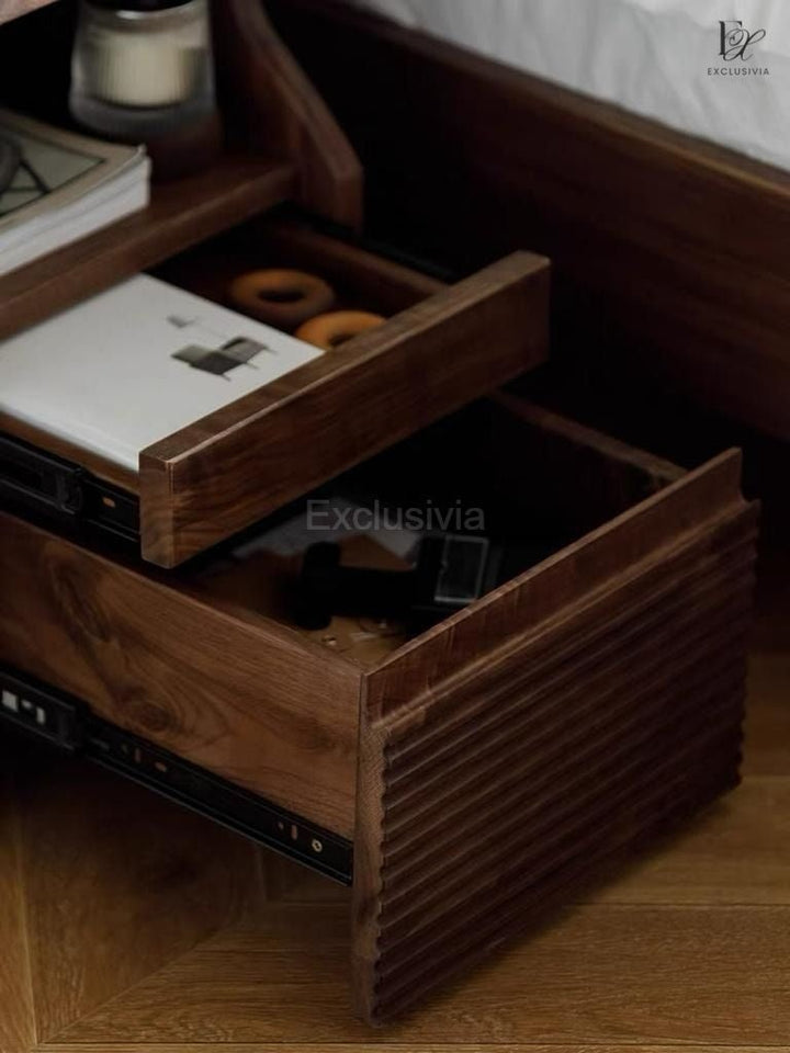 GAVIN Solid Wood Bedside Table - Exclusivia