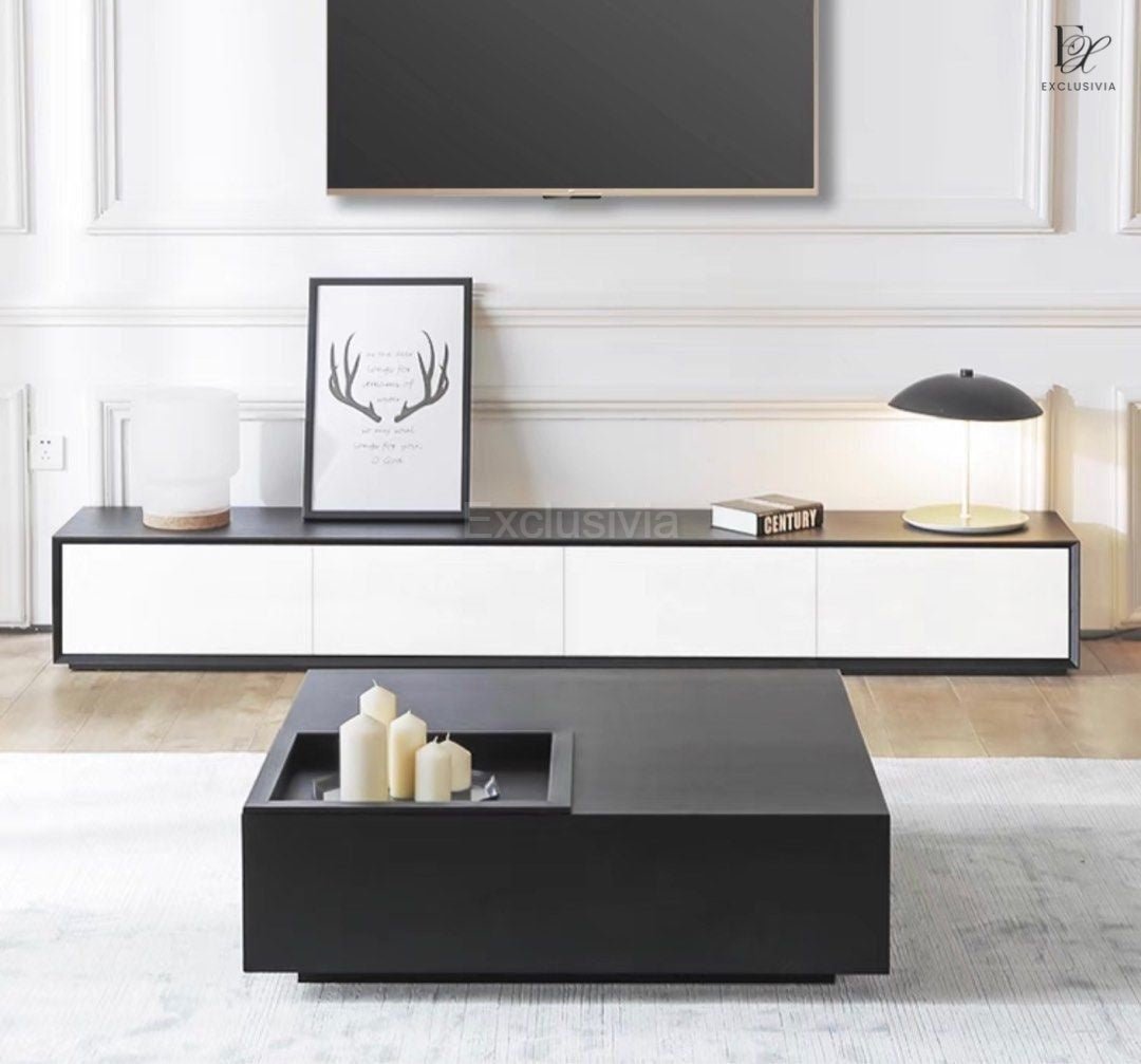 GRUGEN Modern Oak Wood TV Console - Exclusivia