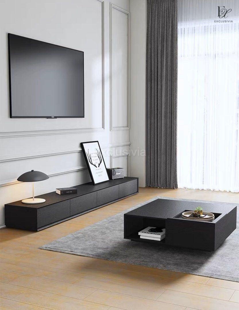 GRUGEN Modern Oak Wood TV Console - Exclusivia