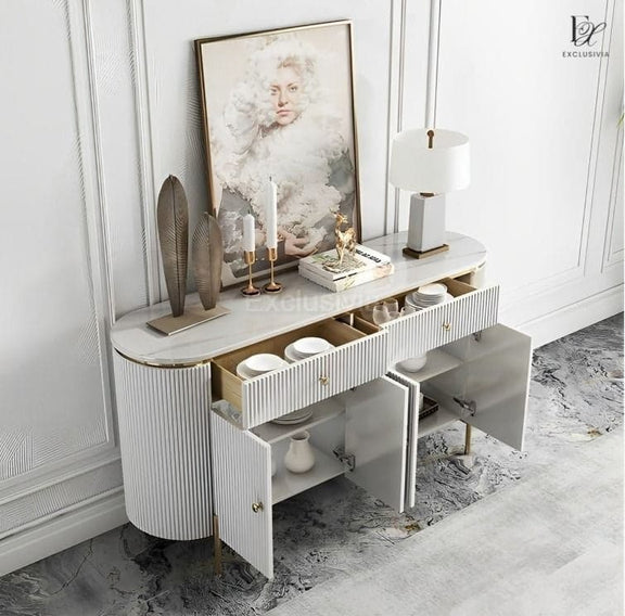 GUIN Marble Sideboard Cabinet - Exclusivia