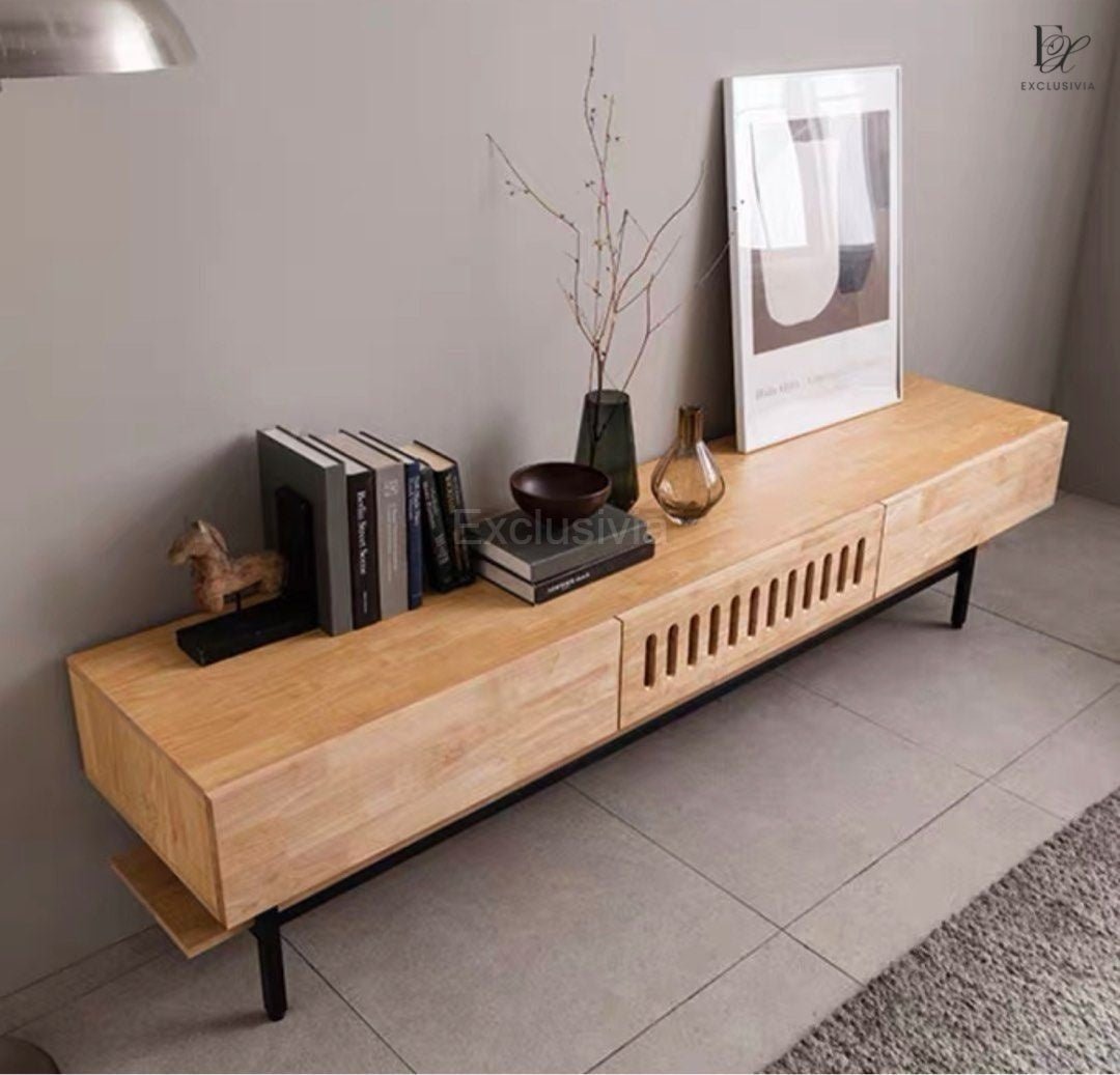 JOSEF Industrial Solid Wood TV Console - Exclusivia